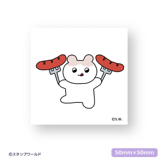 ステッカー_20 ソーセージ食べる